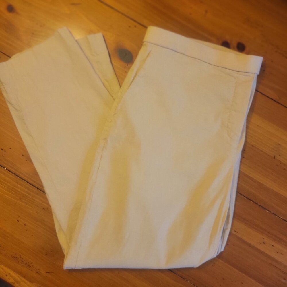 THEORY Treeca Pull-On Pant in Admiral Crepe - Color "Rice", Ankle - Size L - Picture 8 of 11